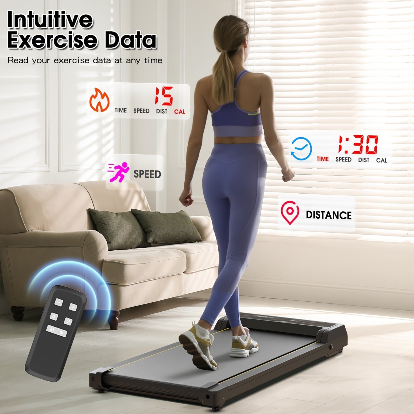 NNETM Under Desk Walking Pad - Home Gym Office Fitness Equipment(Black)-1