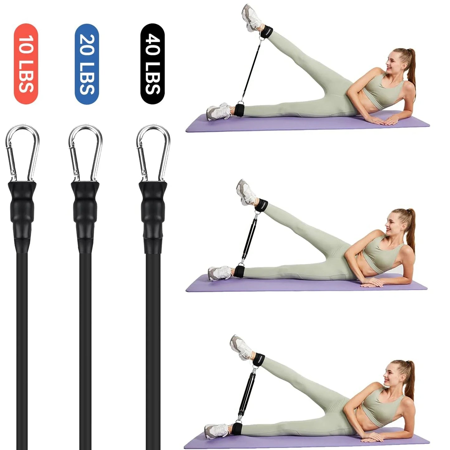 NNEOBA Ankle Resistance Bands Set for Leg and Butt Training-1