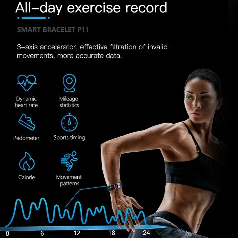 NNEOBA ECG PPG Smart Wristband Fitness Tracke Blue-1