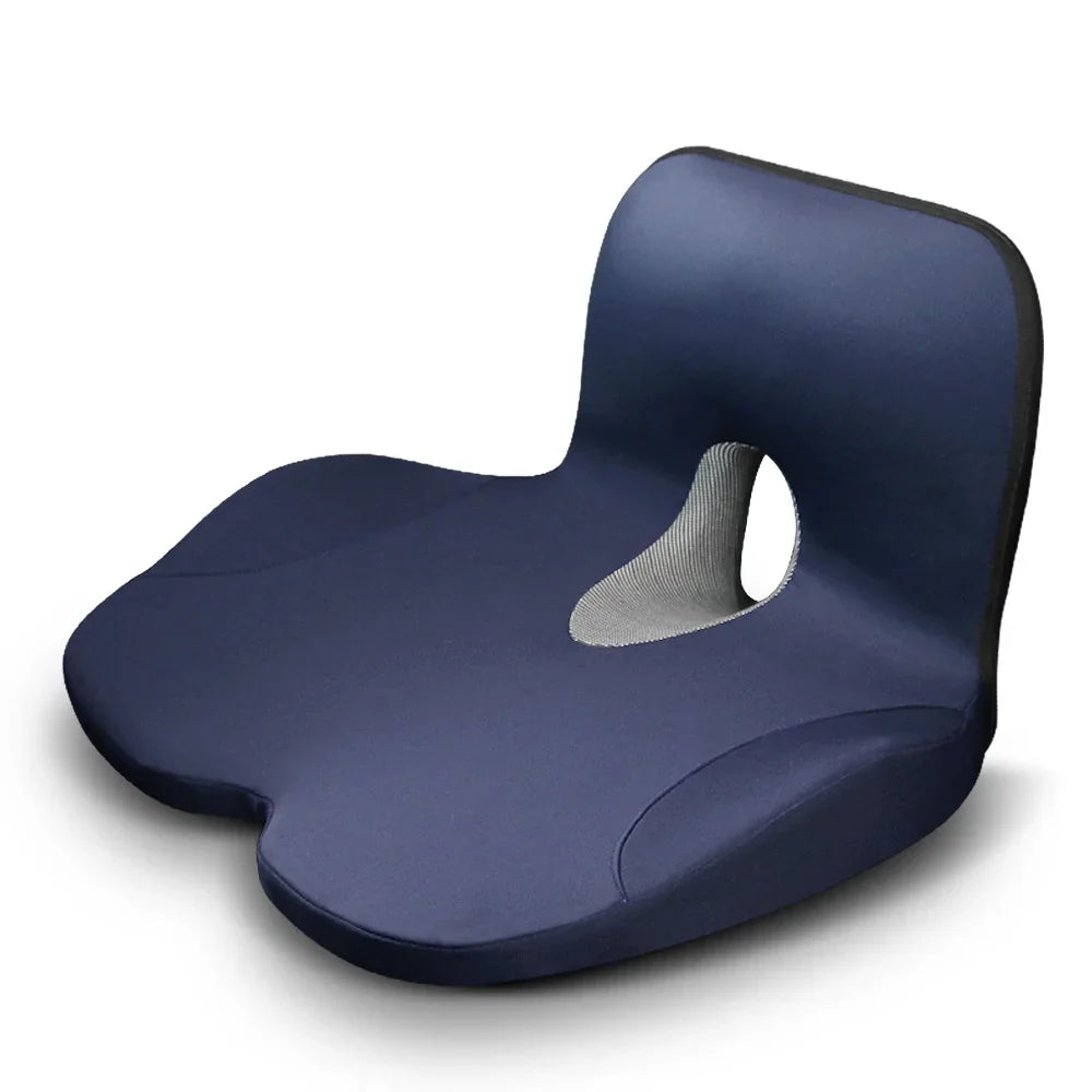 L-Shaped Memory Foam Seat Cushion Ergonomic Hip Lumbar Support Blue-0