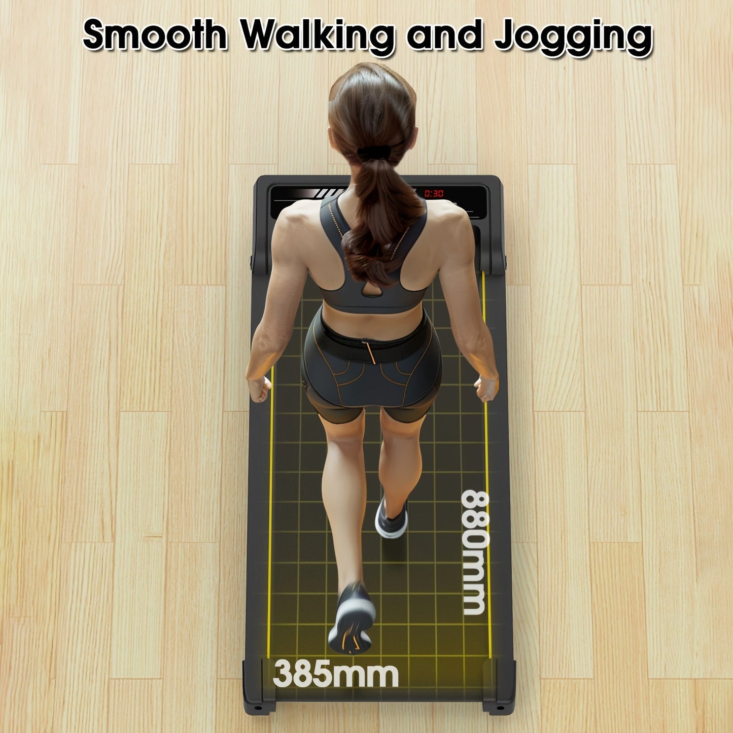 NNETM Under Desk Walking Pad - Home Gym Office Fitness Equipment(Black)-3
