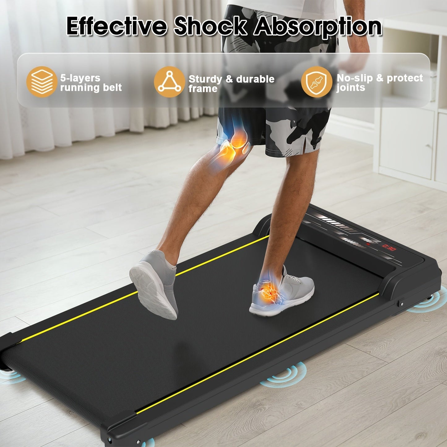 NNETM Under Desk Walking Pad - Home Gym Office Fitness Equipment(Black)-2