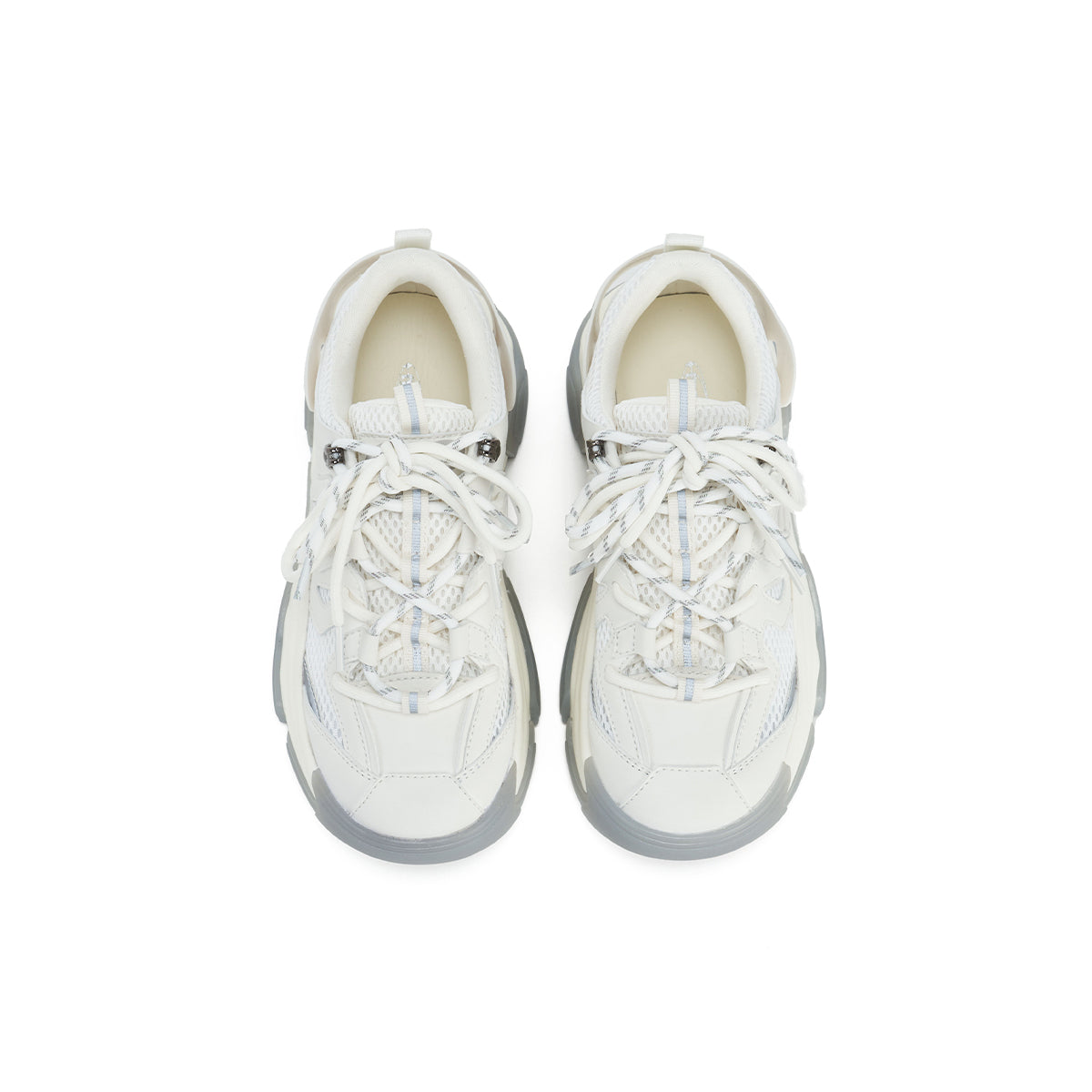 Lightweight Platform White Running Shoes-4