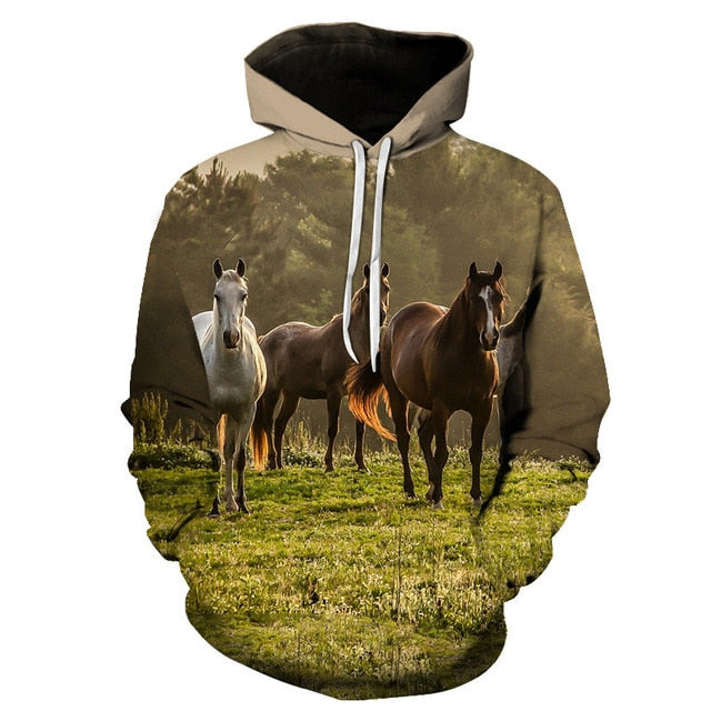 Horse Win Instant Success 3D Print Hoodies Interesting implication Animal Design Men Women Streetwear Pullover Casual Sweatshirt-3