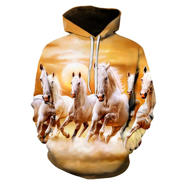 Horse Win Instant Success 3D Print Hoodies Interesting implication Animal Design Men Women Streetwear Pullover Casual Sweatshirt-5