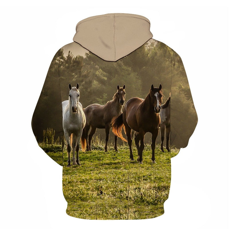 Horse Win Instant Success 3D Print Hoodies Interesting implication Animal Design Men Women Streetwear Pullover Casual Sweatshirt-4