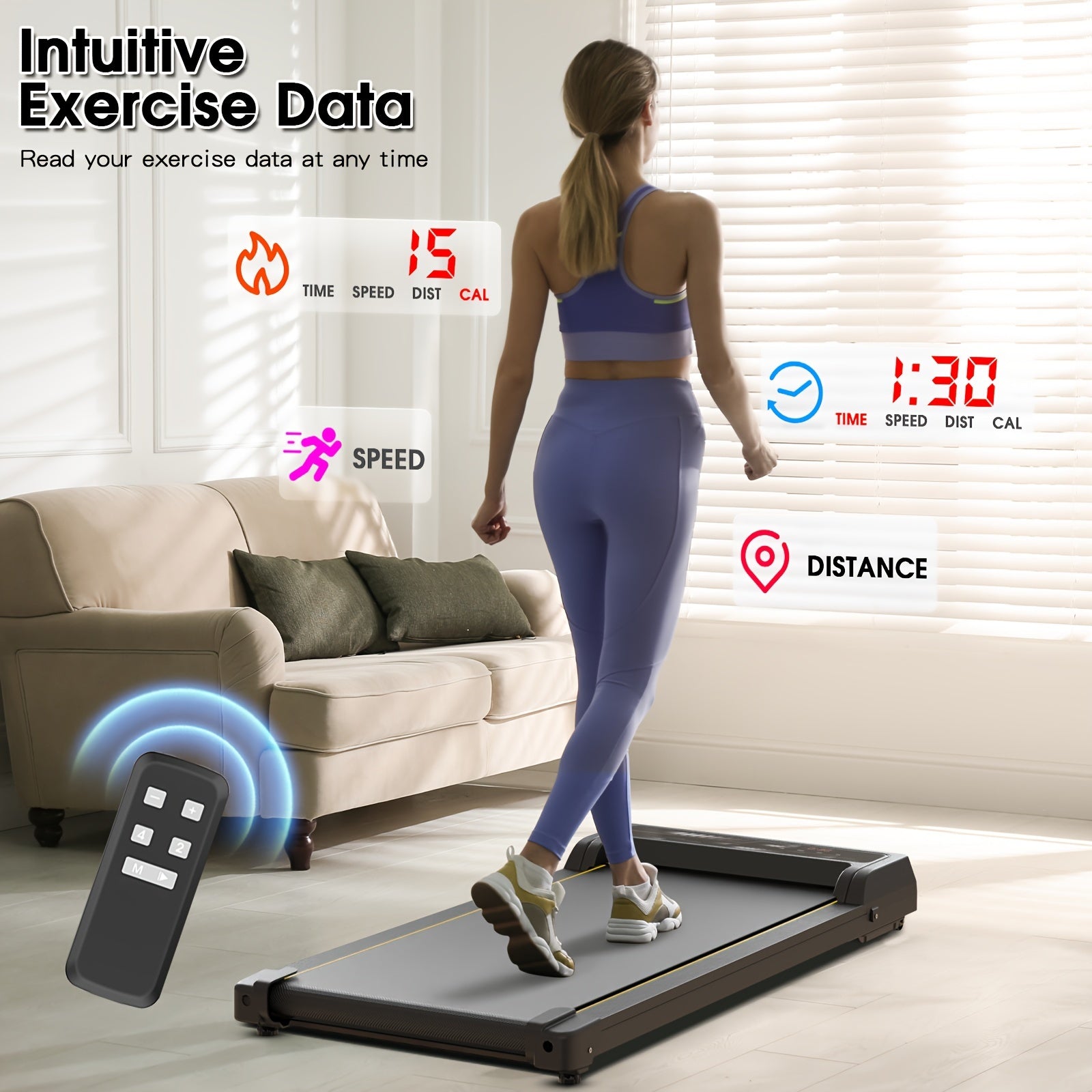 NNETM Under Desk Walking Pad - Home Gym Office Fitness Equipment(Black)-1