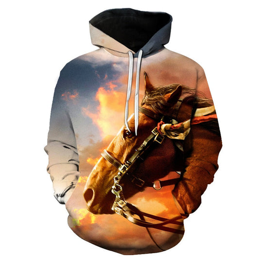 Horse Win Instant Success 3D Print Hoodies Interesting implication Animal Design Men Women Streetwear Pullover Casual Sweatshirt-0